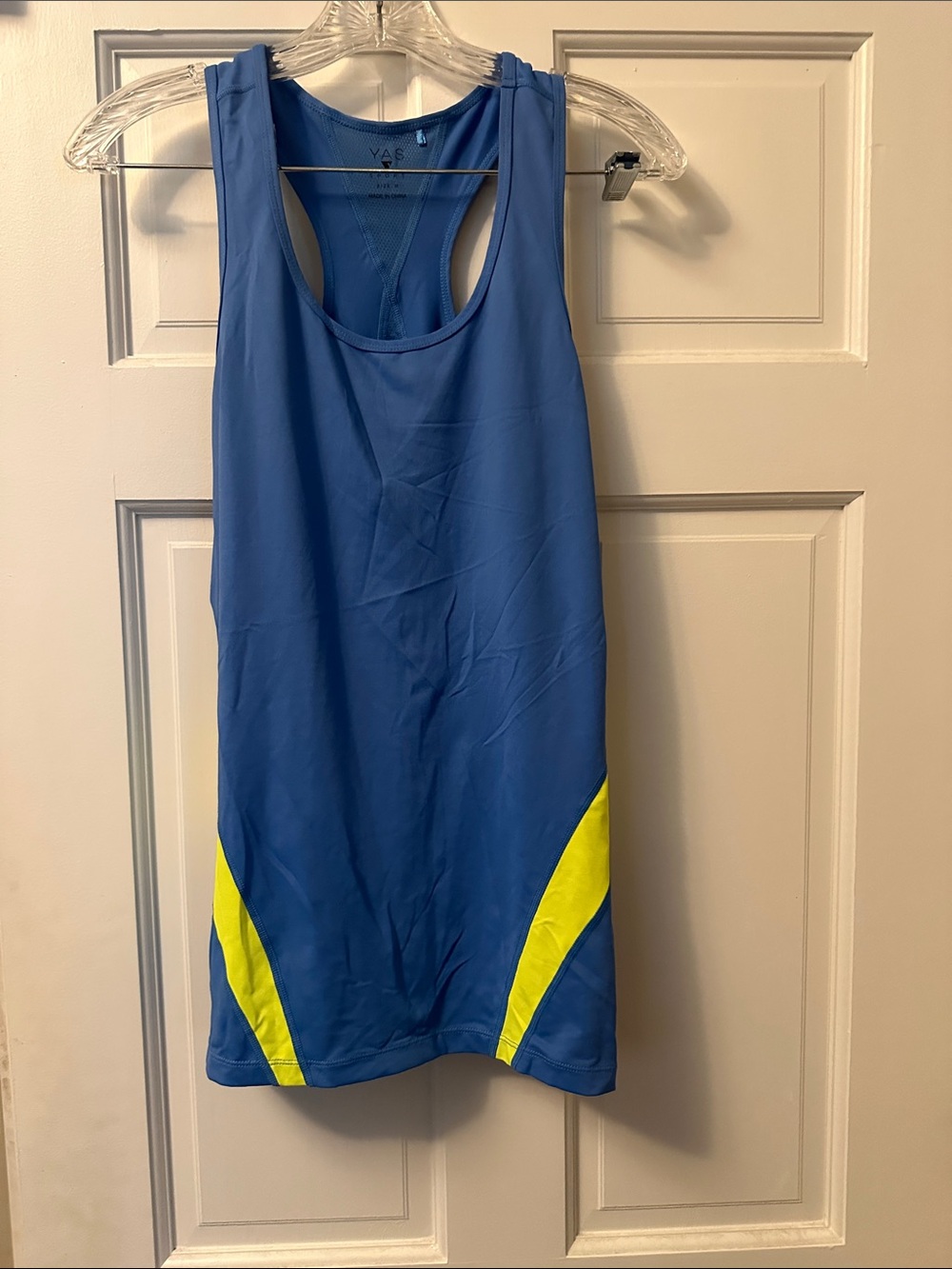 Blue with Neon Yellow Accent Racerback gym / work out